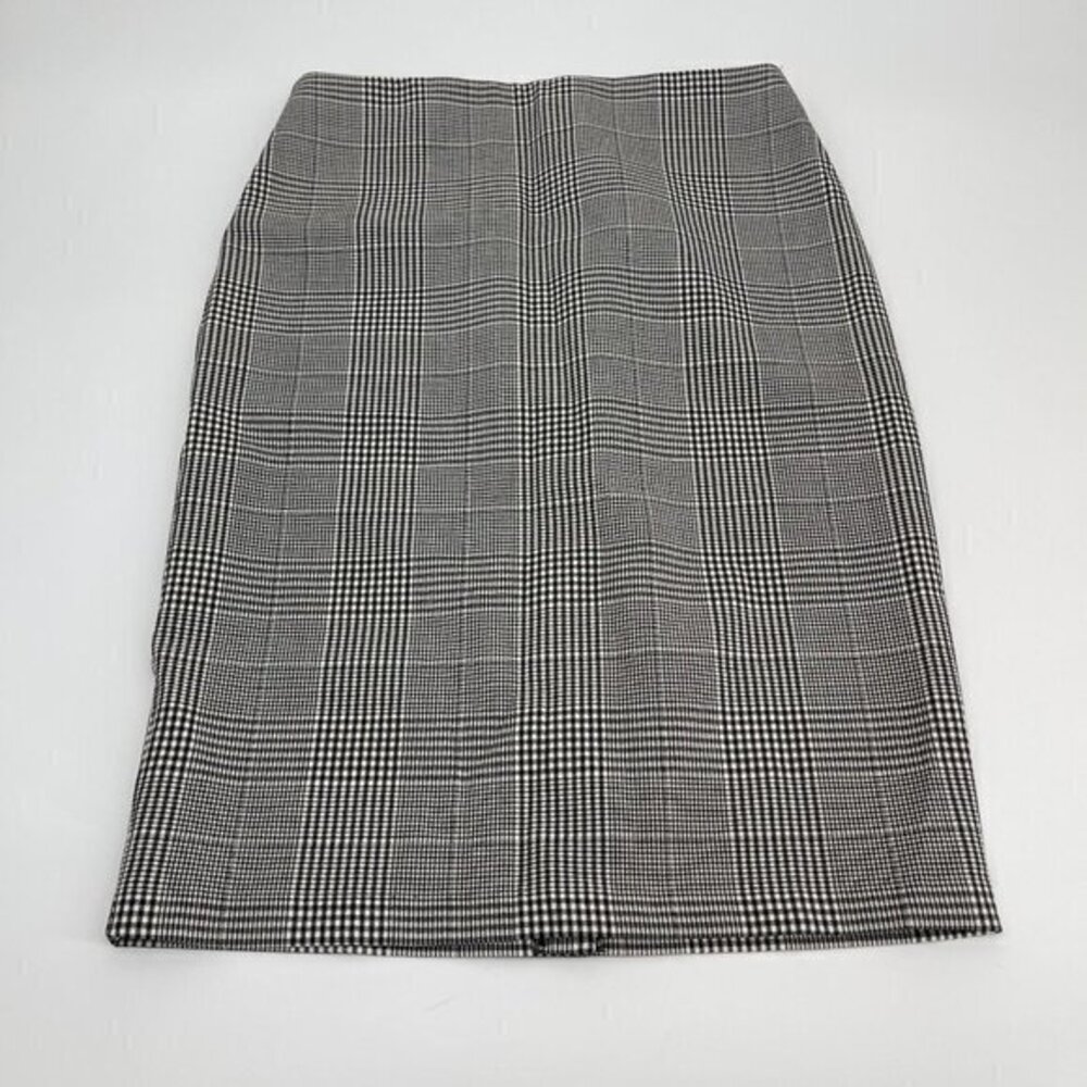 T Tahari Skirt 6 Womens Business Casual Classic Gray Black Pencil Slit New Work